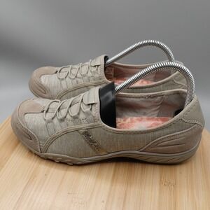 Skechers Shoes Women 8.5 Taupe Breathe Easy Pretty Lady Slip On Comfort 22534